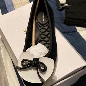 Birdies Black Flats with White Accent